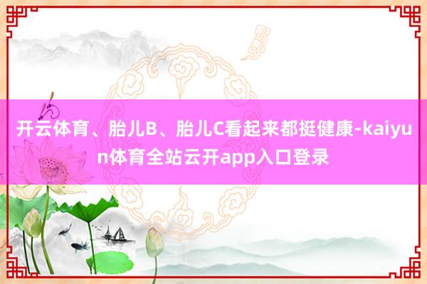 开云体育、胎儿B、胎儿C看起来都挺健康-kaiyun体育全站云开app入口登录