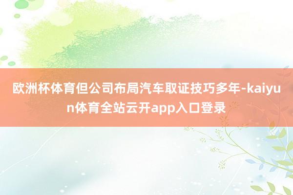 欧洲杯体育但公司布局汽车取证技巧多年-kaiyun体育全站云开app入口登录