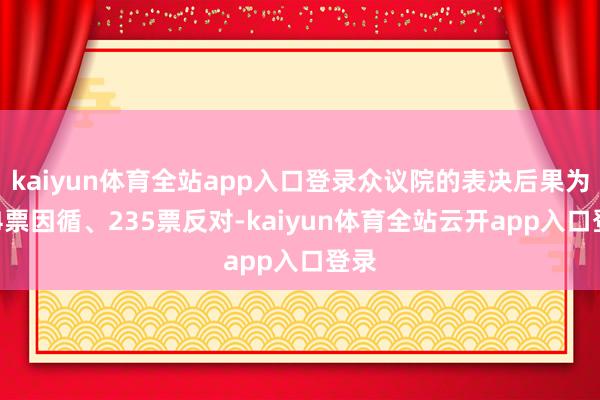 kaiyun体育全站app入口登录众议院的表决后果为174票因循、235票反对-kaiyun体育全站云开app入口登录